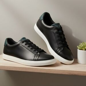 Ted Baker Men's Robberto Black Leather Lace Up Sneaker Size 8.5